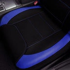 Flying Banner car seat Covers Protects Water Proof Faux Leather Carbon Fiber Front and Rear Bench (Blue Black, Full Set - 9PC