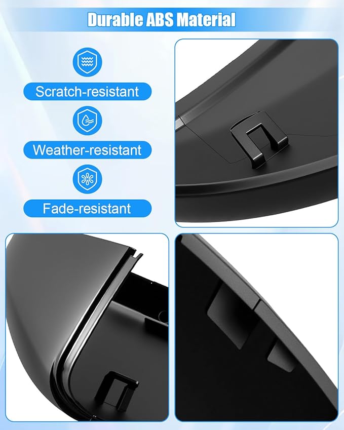 Right Passenger Side Mirror Cover Fit for Volkswagen Jetta 2019 2020 2021 2022 2023 2024, Rearview Mirror Cover Without Turn Signal Replace 17A857538AGRU, Black