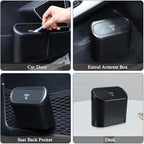 Accmor Car Trash Can, 2 Pack Mini Vehicle Dustbin with Lid, Leakproof Auto Garbage Accessories Organizer Bin with 60 Pcs Trash Bags for Car for Truck, Home, Office