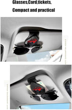 Sunglasses Holder for Car, Leather Glasses Frame, Eyeglass Hanger Card Clip for Car Sun Visor,Sunglasses Holder Compatible with Bronco (Red)
