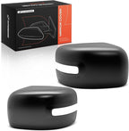 A-Premium 2 PCS Driver and Passenger Side Rearview Mirror Covers Caps - Compatible with Jeep BU Series Renegade 2015 2016 2017 2018 - Primed Black, with Turn Signal Hole