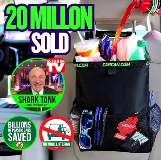 CarCan (5 Pack - 20 Million Sold - Billions of Plastic Bags Saved and NO More Litter! Trash, Storage, Cooler, Grocery, Lunch Box, Tool Box, Gym Bag, Beach Bag, Purse, or Murse.