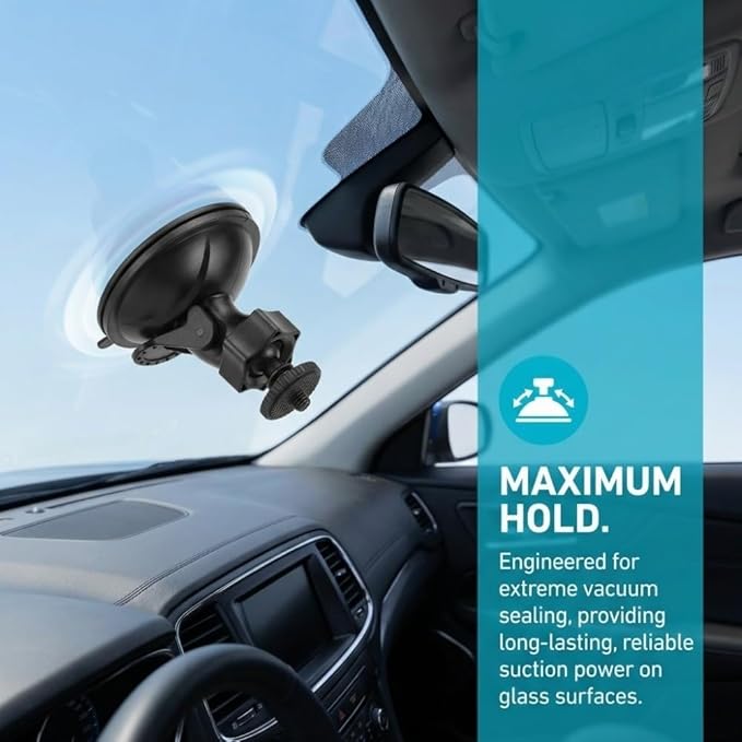 4 Pack Universal Car Dash Cam Mount - Vacuum Suction Cup Holder with 4 Interchangeable Heads for GPS Navigation and Dashboard Recorder(Screw Heads)