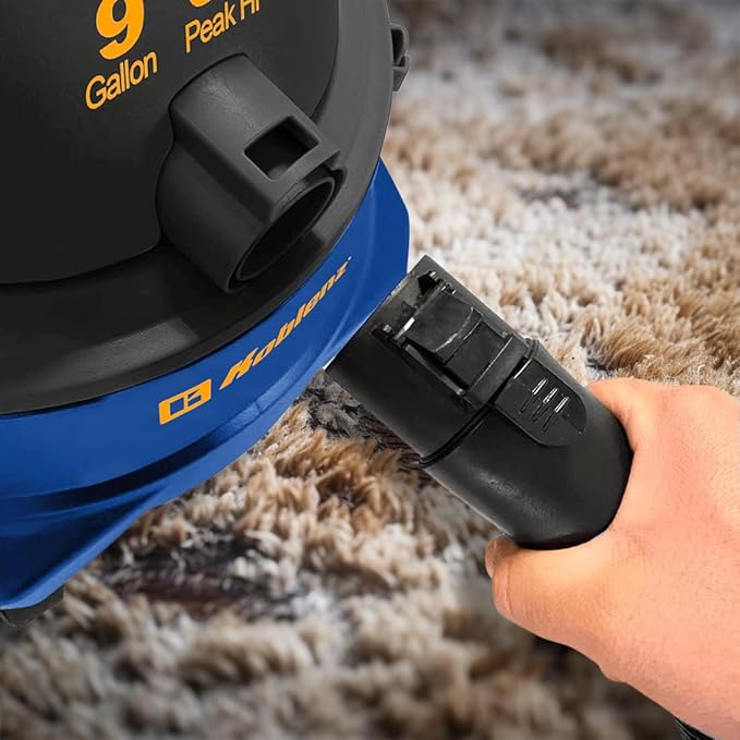 Koblenz Wet Dry Vacuum Cleaner, 9.0 Gallon Tank, 5.0 HP Powerful Vacuum for Dry and Wet Messes, Vacuum Cleaner and Blower, Ac