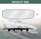 NTNEV 12''x3.5'' Large Rear View Mirror, Anti Glare Panoramic Wide Angle Rearview Mirror, Universal Interior Clip On Rear View Mirror for Car SUV Trucks