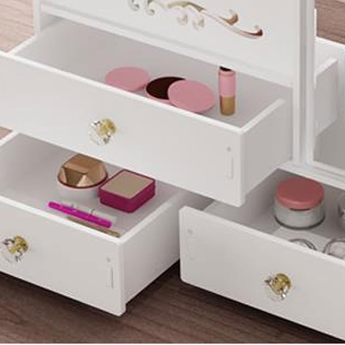 Makeup Organizer Box Makeup Organizer Cosmetic Storage Box, Make Up Organizer with Drawers Dressing Table Skincare Holder , V
