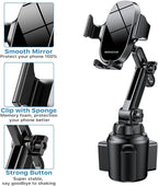 Miracase Cup Phone Holder for Car, [Upgraded Version] Adjustable Long Neck Car Cup Holder Phone Mount Cradle Friendly Compatible with iPhone Samsung Google and All Smartphones, Red