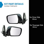 TRQ 2 Piece Driver and Passenger Side Mirror Assembly Set Electric Adjustment Heated No Memory Textured Compatible with 2001-