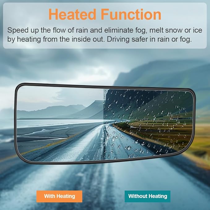 Senzeal Passenger Side Heated Lower Mirror Glass Replacement for Ford F150 Truck 2015-2020 Ford F250 F350 Super Duty F450 F550 Truck 2017-2022 Towing Mirror FL3Z17K707J (Right Side)