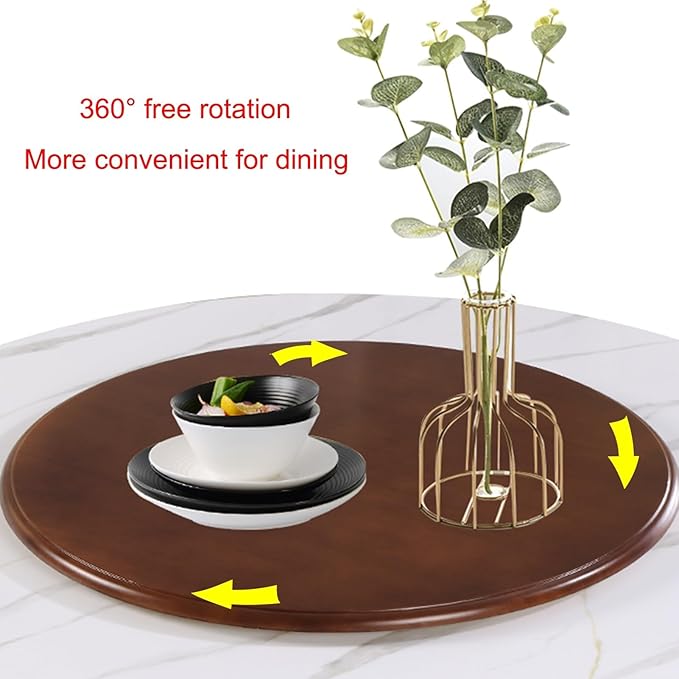 Wooden Dining Table Turntable, 27.6" Round Lazy Susan Turntable Silent Smooth, Easy to Clean for Dining Table Kitchen (70cm/2