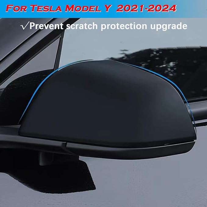 YHCDSEA Rearview Mirror Guard Cover for Tesla Model Y, Side Mirror Cover Exterior Accessories fit for Model Y 2024 2023 2022 2021 (Matt Black)