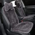 OGLAND 2 Pack Fur Fluffy Sheepskin Car Seat Covers for Universal Plush Soft Seat Cushion Accessories Automobiles (Graphite)