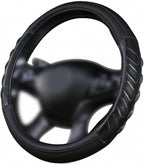Flying Banner car Steering Wheel Cover Faux Leather Massage Universal fit 3D Honeycomb Hole Anti-Slip Sporty 15 Inches (Black