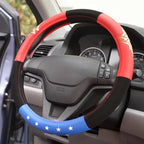 BDK Warner Bros DC Comics Wonder Woman Steering Wheel Cover - Car Accessories for Women, Superhero Heroine Gift Ideas, Original Red White Blue WonderWoman Logo, Universal Standard Fit 14.5-15.5 Inches
