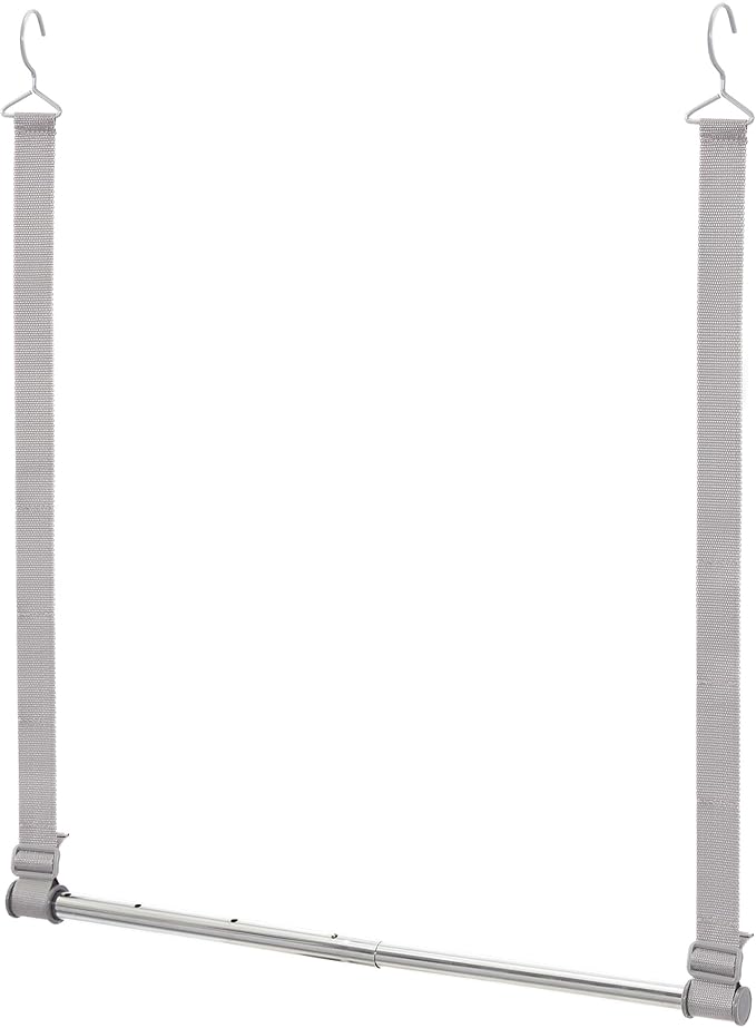STORAGE MANIAC Hanging Closet Rod, Adjustable Width and Height Closet Hanging Organizer, Space-Saving Clothes Hanging Bar, Cl
