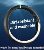 Custom fit for Mini Cooper Car Steering Wheel Cover, Nappa Leather Car Steering Wheel Cover Non-Slip, Designed for Mini Cooper Interior Accessories (White)