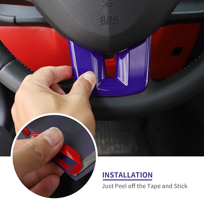 Linskip Steering Wheel Trim Compatible with Dodge Dart/Challenger/Charger/Durango 2009-2014 & Journey 2013-2023, Dart Steering Wheel Cover, Dart Interior Accessories 3Pcs(Purple)