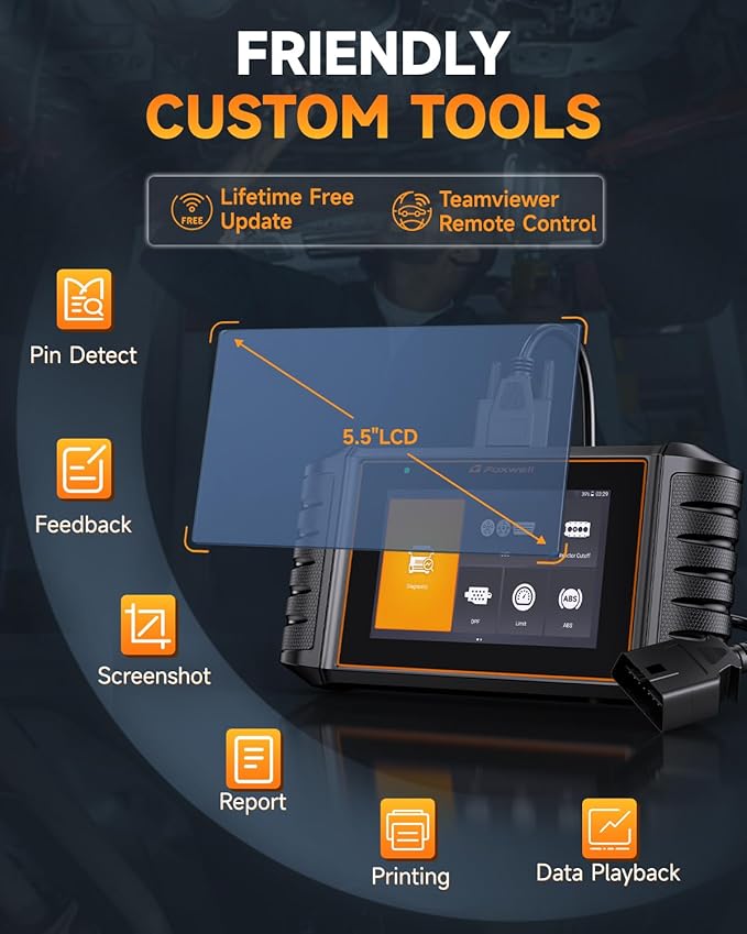 FOXWELL HD500 Heavy Duty Truck Scanner - Diesel Scanner with DPF Regen/Injector Cutoff/Limit Setting, Full System Diesel