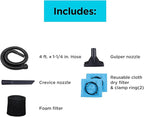 BLACK+DECKER 2.5 Gallon Shop Vac, 3 HP Wet Dry Vacuum with Powerful Suction, Portable for Garage Car and Home Use, Pet Hair C
