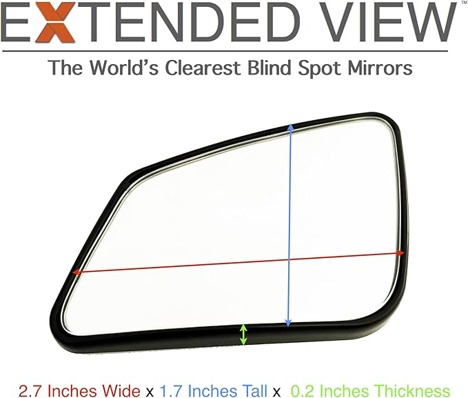Blind Spot Mirrors- Compatible with Tesla Model S Extended View - 2 Piece Set (Left & Right)