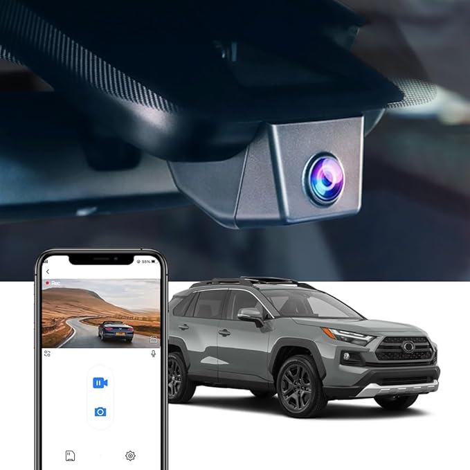 Fitcamx 4K Dash Cam Suitable for Toyota RAV4 2022-2025 (Model B/with Vent Hole on Cover), OEM Factory Look, UHD 2160P Video, 