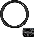 Car Steering Wheel Cover, 15 inch Carbon Fiber Steering Wheel Protector, Non-Slip Breathable Steering Wheel Cover, Four Seasons Universal Car Essential (Black)