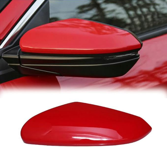 Red Mirror Cap Cover For Honda Civic 2016 2017 2018 2019 2020 2021 Rearview Mirror Cap Replacement (Red Left Side)