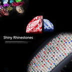 New Diamond Leather Steering Wheel Cover with Bling Bling Crystal Rhinestones, Universal Fit 15 Inch Car Wheel Protector for 