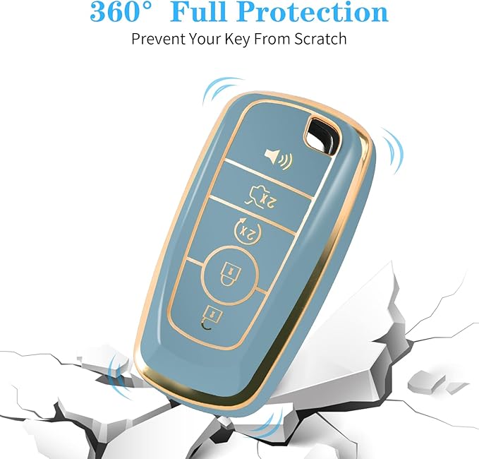 For Ford Key Fob Cover with Keychain, Soft TPU Key Case Shell Full Protection for Ford Explorer Fusion Escape Edge Expedition