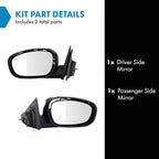 TRQ 2 Piece Driver and Passenger Side Mirror Assembly Set Electric Adjustment Heated No Memory Black Compatible with 2006-200