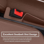 Universal Car Seat Gap Filler Plug Strip, Auto Seat Gap Organizer with Seat Belt & Storage Slot, 2 Pack Car Seat Catcher Accessories Fit Car SUV Truck for the Space Between Seat and Console, Brown