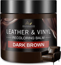 Leather Recoloring Balm and Scratch Repair Kit, Dark Brown Leather Restorer for Couches, Furniture, Car Seats, Leather Paint 