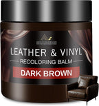 Leather Recoloring Balm and Scratch Repair Kit, Dark Brown Leather Restorer for Couches, Furniture, Car Seats, Leather Paint 