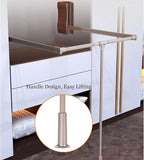 Pull Out Clothes Rail Extendable Pull Out Closet Rod - Stainless Steel Wardrobe Rail Tube, Pull-Down Clothes Organizer with S