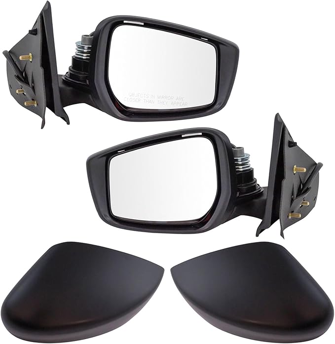 TRQ Driver & Passenger Side Power Mirror Set Paint to Match Manual Fold Compatible with 2015-2019 Nissan Versa, NI1320257, NI