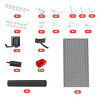 Peg Board Wall Organizer, Metal Pegboard Organizer Kit, 4 Metal Pegboard Panels(12"x24") with 64 Accessories, Wall Mount Larg