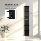 7 Tier Wall Shelves with RGB, Lack Wall Shelf Unit, Vertical Shelf with Remonte Control,Black Shelves