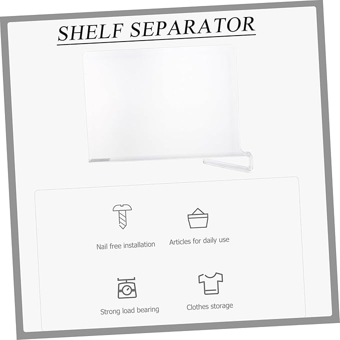 Luxshiny Organize Your Closet 2pcs Acrylic Wardrobe Partition Shelf Divider for Clothes Hats Towels