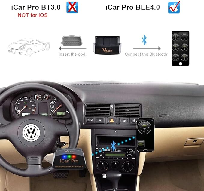 Vgate iCar Pro Bluetooth 3.0 OBD2 Scanner | Android Only - Not for iOS - Check Engine Light