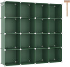 C&AHOME Cube Storage Organizer, 16-Cube Shelves Units, Plastic Storage Cubes, DIY Closet Organizer, Modular Closet Storage Sh
