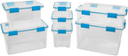 Sterilite 12-Pack Gasket Box, Weather-Resistant Storage Bins with Latching Lids, 7.5 Quart - Heavy-Duty Organizing Containers