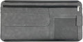 Suede Car Sun Visor Organizer with Multi-Pocket Net Zipper, Glasses Case, Sunglass Holder (Grey)