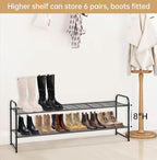 KEETDY 2-Tier Long Shoe Rack for Closet Metal Shoe Organizer for Entryway, Wide Stackable Shoe Storage Shelf with Sturdy Wire