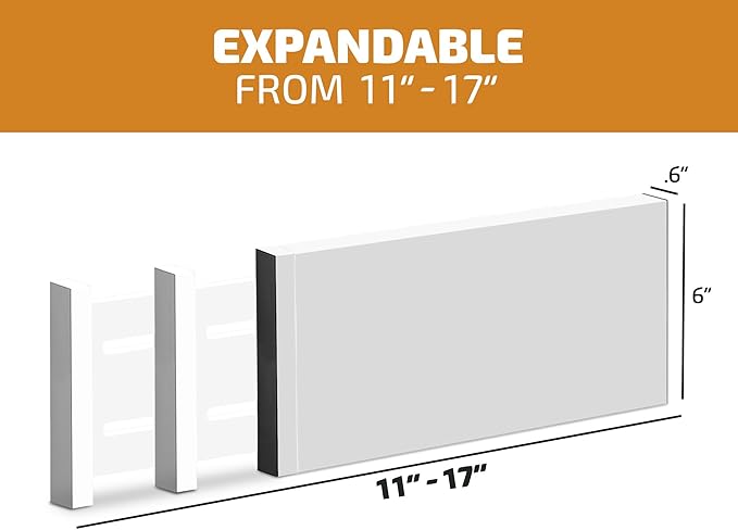 6 Pack Drawer Dividers 6 Inch High, 11”-17" Adjustable Bamboo Organizers Large Expandable Drawer Separators for Cloths, Dress