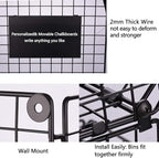 X-cosrack Metal Wire Basket Wall Mount, 3 Tier Wall Storage Basket Organizer with Hanging Hooks Chalkboards, Rustic Kitchen F