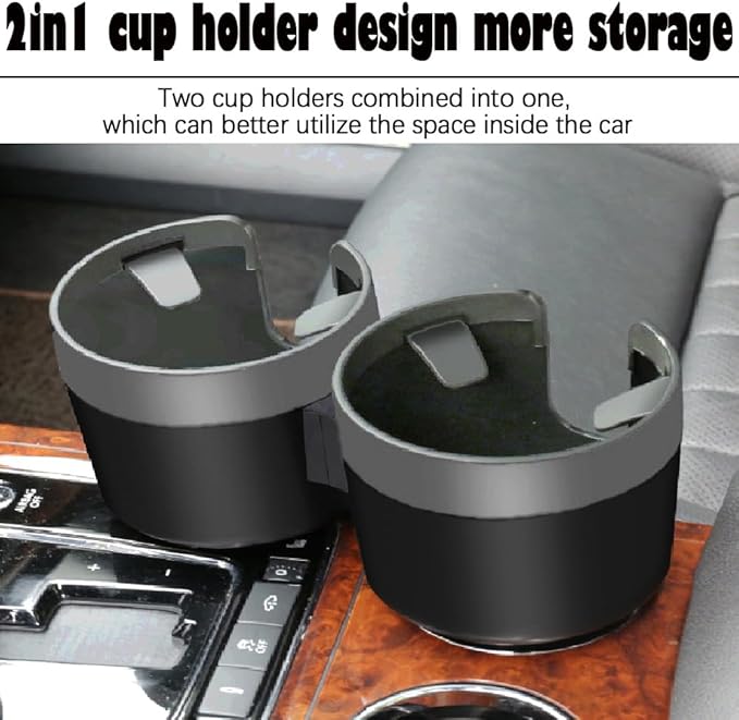 Cup Holder Expander for Car, 2 in 1 Cup Holder Phone Mount with Adjustable Base, Car Cupholder for Yeti Hydro Flasks 16-40oz 