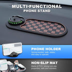 Multifunction Car Anti Slip Mat, Mobile Phone Bracket Anti-Slip Mat, Car Dashboard Mat with Temporary Parking Number, Large U