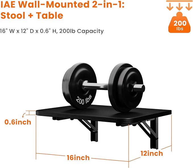 Foldable Floating Wall Shelves 16 inch, Bathroom Shelves Wall Mounted,12" Deep Wood Floating Kitchen shelves,Easy to Install 