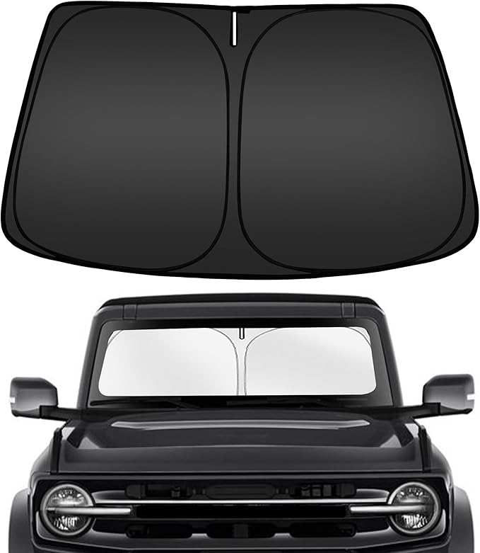 ARISMOTOR Windshield Sun Shade for Ford Bronco 2021-2025 2026, Custom Fit Foldable Front Window Sunshade Sun Visor Protector, Block UV Rays Keep Your Car Cooler
