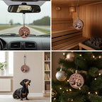 Wood Car Air Freshener — Handmade Car Air Freshener — Tree Of Life Designed Fragrance Oil Diffuser in Wooden Gift Box — Aroma